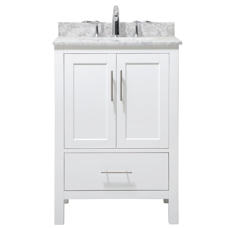 Beachcrest Home Nova 24'' Single Bathroom Vanity with Stone Top